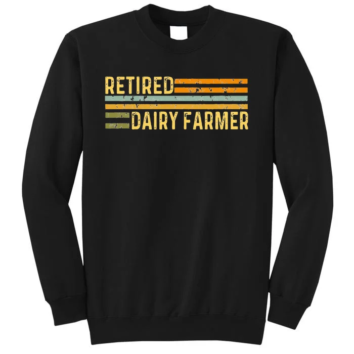 Retired Dairy Farmer Distressed Retirement Retire Cow Cattle Sweatshirt