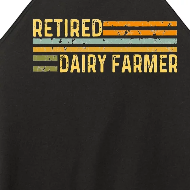 Retired Dairy Farmer Distressed Retirement Retire Cow Cattle Women’s Perfect Tri Rocker Tank