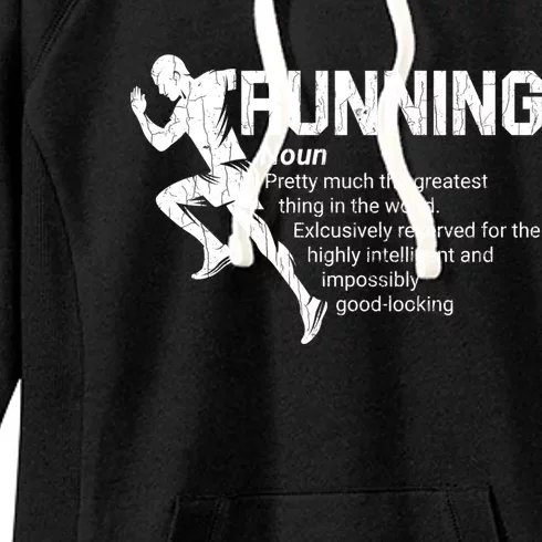 Running Definition Funny Marathon Runner Graphic Gift Women's Fleece Hoodie