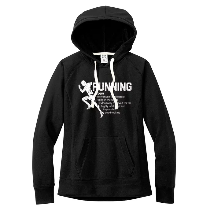 Running Definition Funny Marathon Runner Graphic Gift Women's Fleece Hoodie