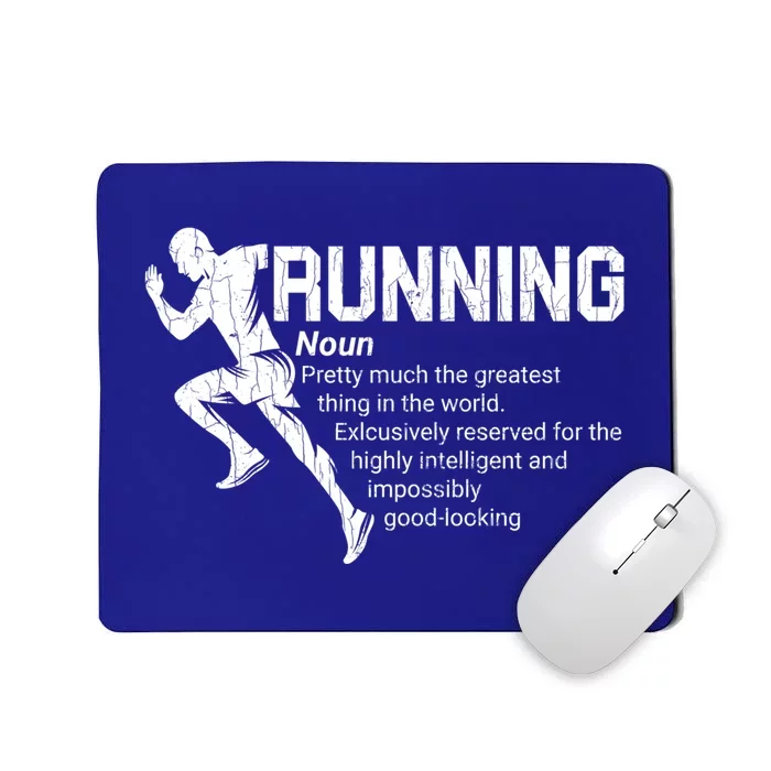 Running Definition Funny Marathon Runner Graphic Gift Mousepad