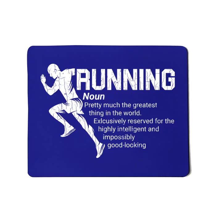 Running Definition Funny Marathon Runner Graphic Gift Mousepad