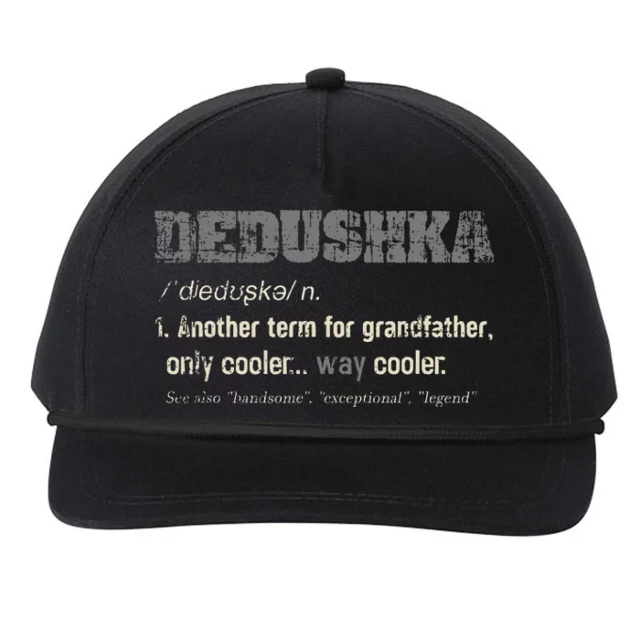 Russian Dedushka Funny Definition Grandpa Gift Snapback Five-Panel Rope Hat