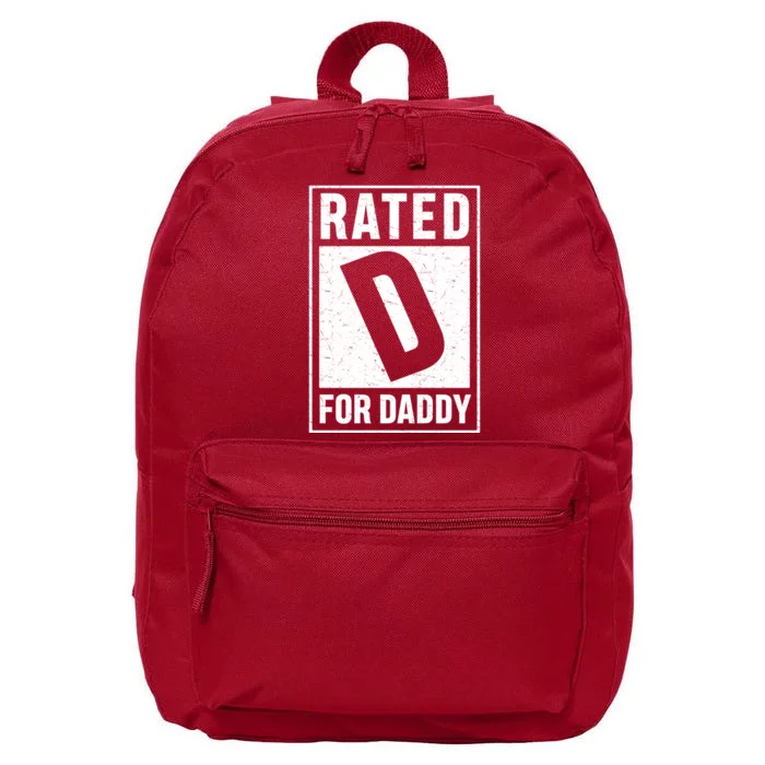 Rated D For Daddy Funny Dad 16 in Basic Backpack