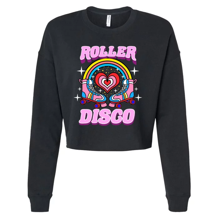 Roller Disco For 70s Party Cropped Pullover Crew