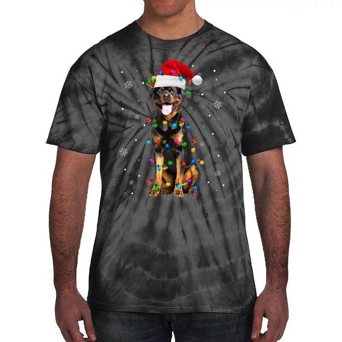 Rottweiler Dog Family Matching Santa Rottweiler Christmas Tie-Dye T-Shirt