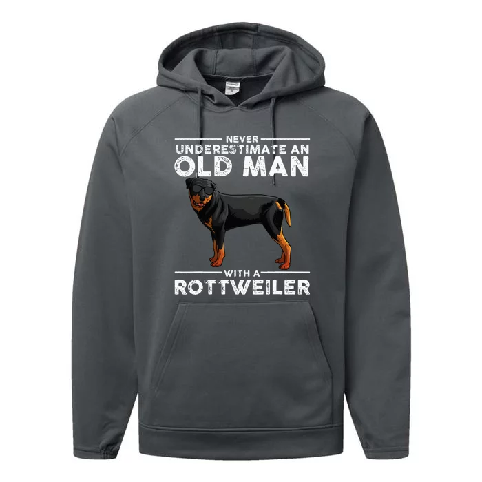 Rottweiler Designs For Dad Grandpa Rottie Lovers Performance Fleece Hoodie