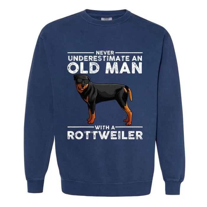 Rottweiler Designs For Dad Grandpa Rottie Lovers Garment-Dyed Sweatshirt