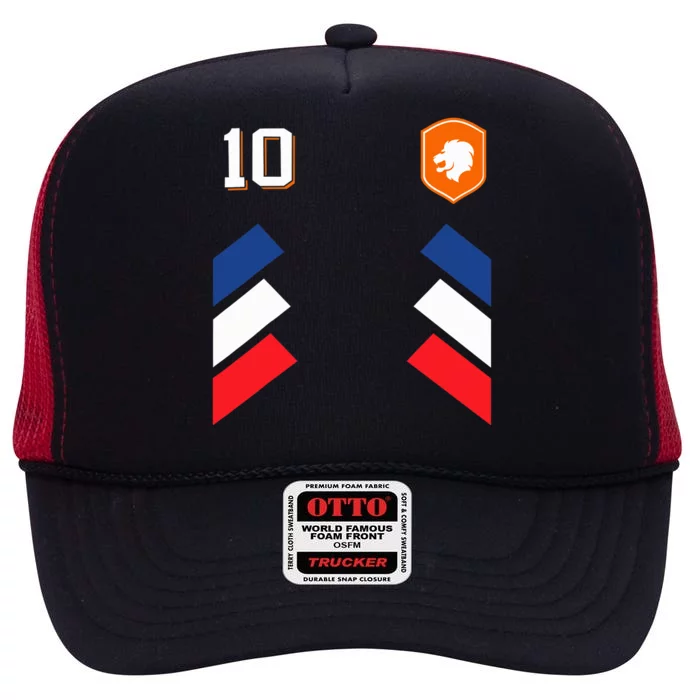 Retro10 Dutch Football Netherlands Soccer Netherlands Flag High Crown Mesh Trucker Hat