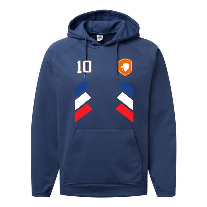 Retro10 Dutch Football Netherlands Soccer Netherlands Flag Performance Fleece Hoodie