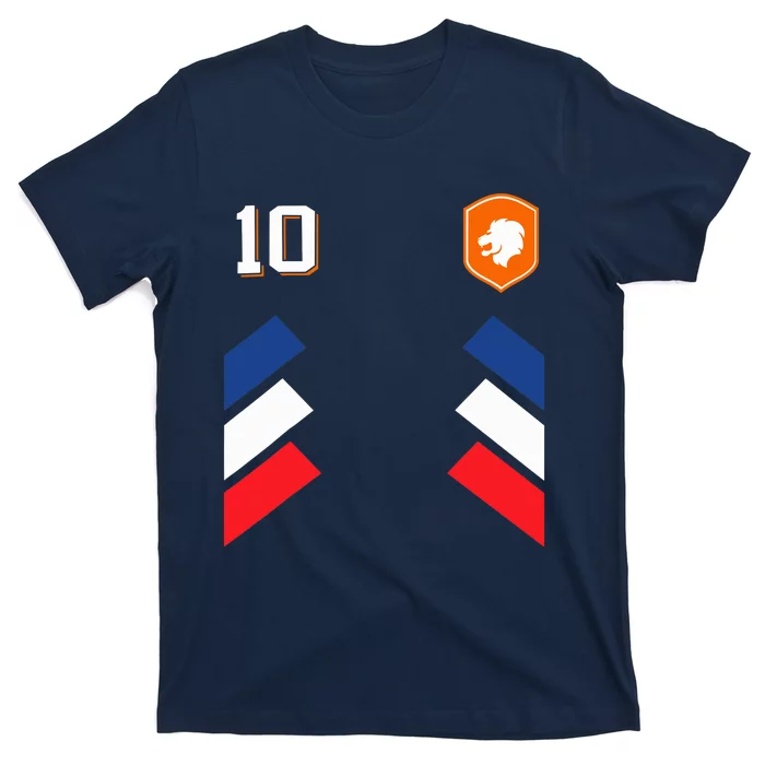 Retro10 Dutch Football Netherlands Soccer Netherlands Flag T-Shirt