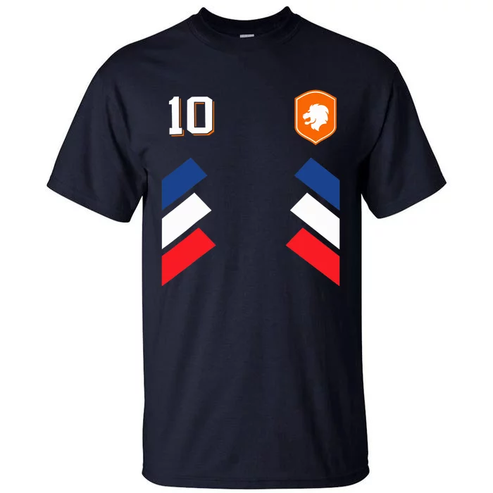 Retro10 Dutch Football Netherlands Soccer Netherlands Flag Tall T-Shirt