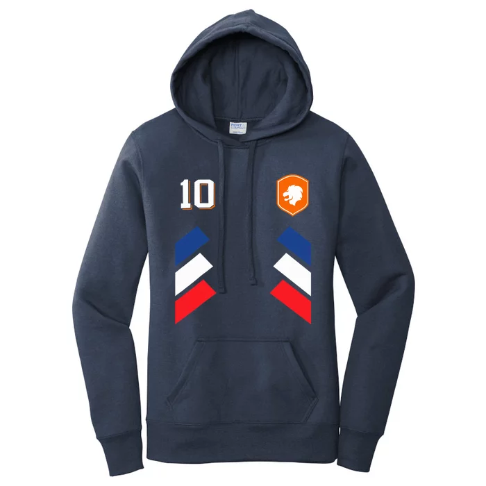 Retro10 Dutch Football Netherlands Soccer Netherlands Flag Women's Pullover Hoodie