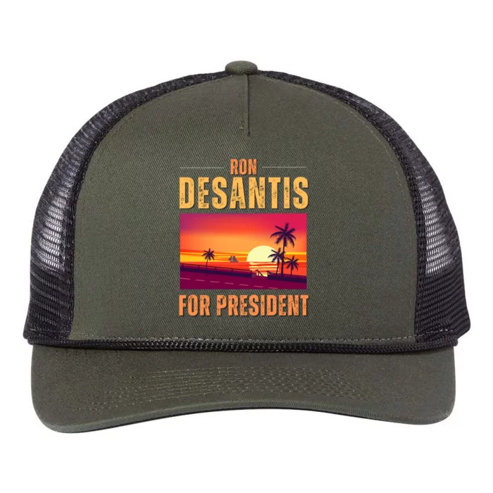 Ron Desantis For President 2024 Retro Rope Trucker Hat Cap