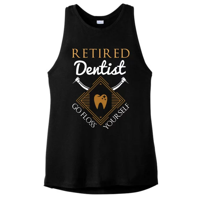 Retired Dentist Funny Dentist Retirement Gift Ladies Tri-Blend Wicking Tank