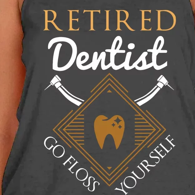 Retired Dentist Funny Dentist Retirement Gift Women's Knotted Racerback Tank