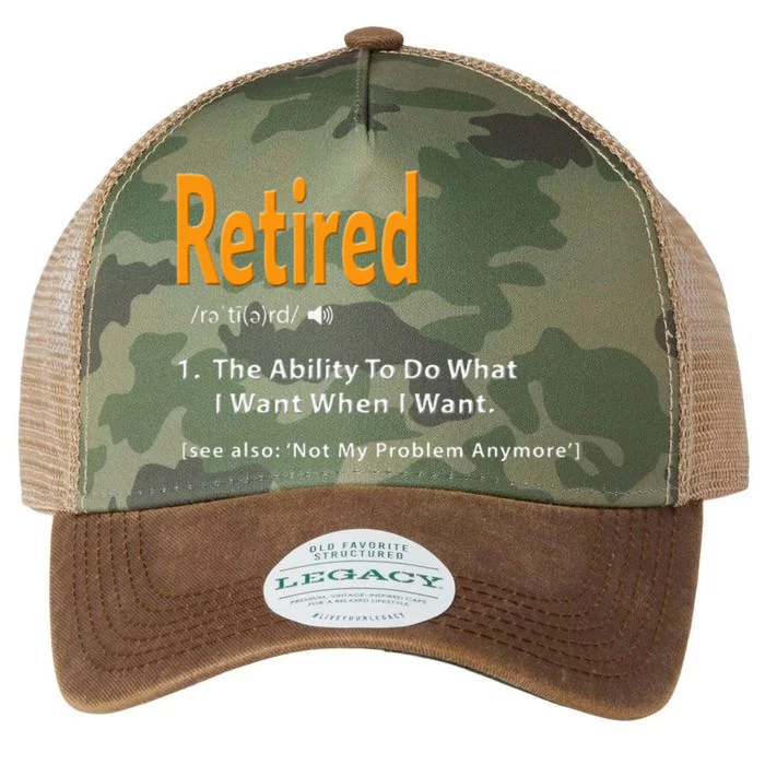 Retired Definition Funny Retirement Gag Gift Legacy Tie Dye Trucker Hat