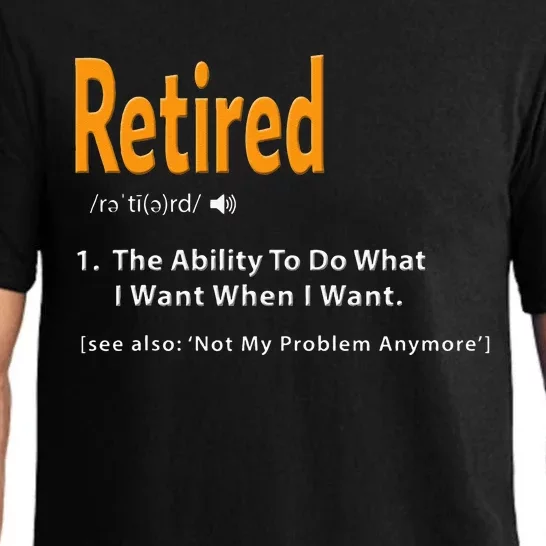 Retired Definition Funny Retirement Gag Gift Pajama Set