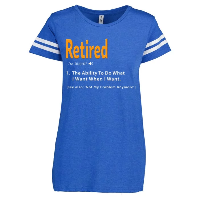 Retired Definition Funny Retirement Gag Gift Enza Ladies Jersey Football T-Shirt