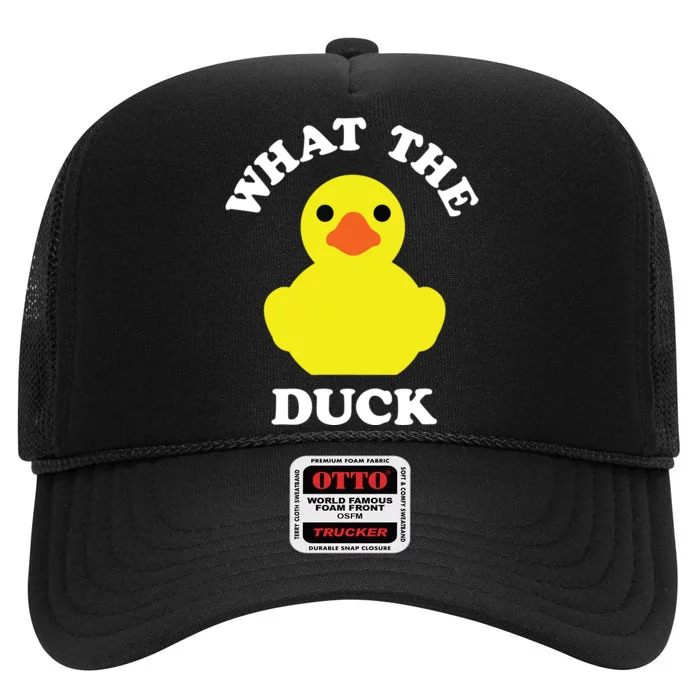 Rubber Ducky, Funny Pun What The DUCK High Crown Mesh Trucker Hat