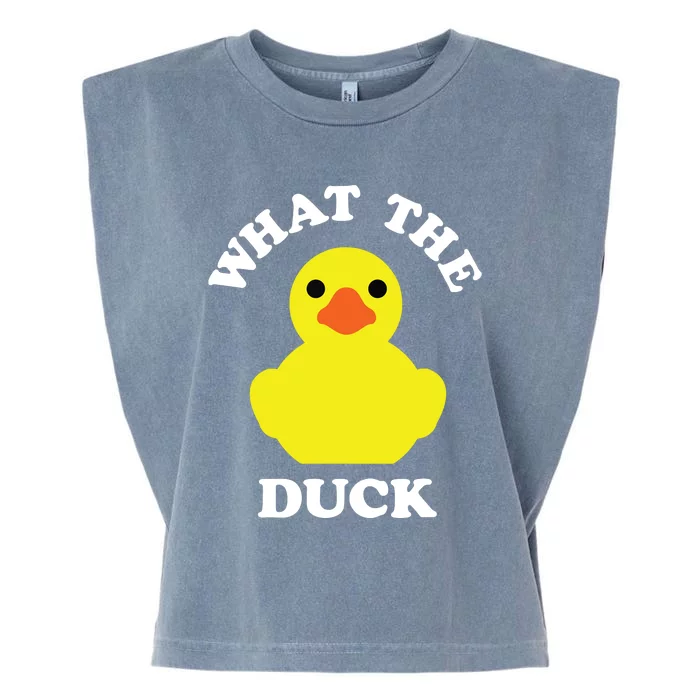 Rubber Ducky, Funny Pun What The DUCK Garment-Dyed Women's Muscle Tee