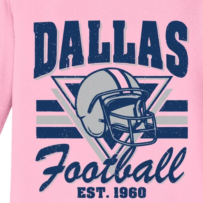 Retro Dallas Football Baby Long Sleeve Bodysuit