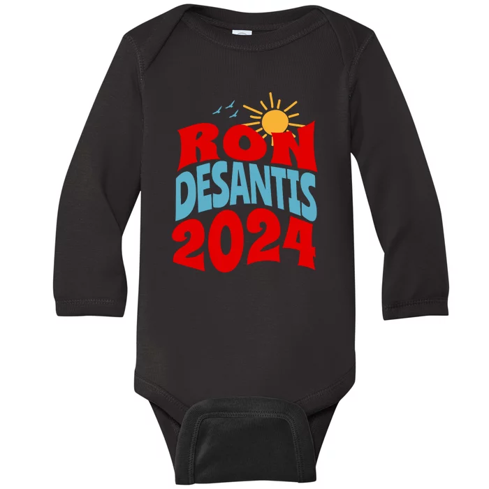 Ron Desantis For President 2024 Conservative Republican Baby Long Sleeve Bodysuit