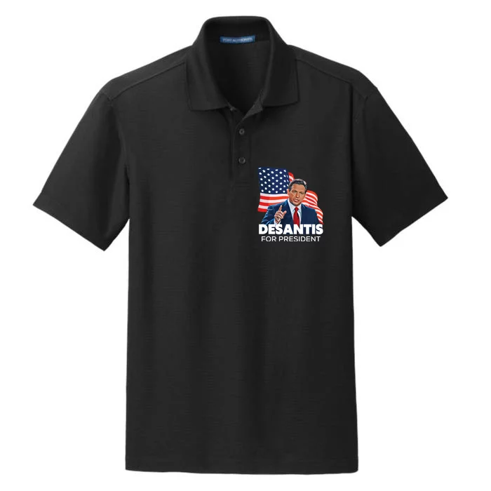 Ron DeSantis For President 2024 Election Proud Republican Dry Zone Grid Performance Polo