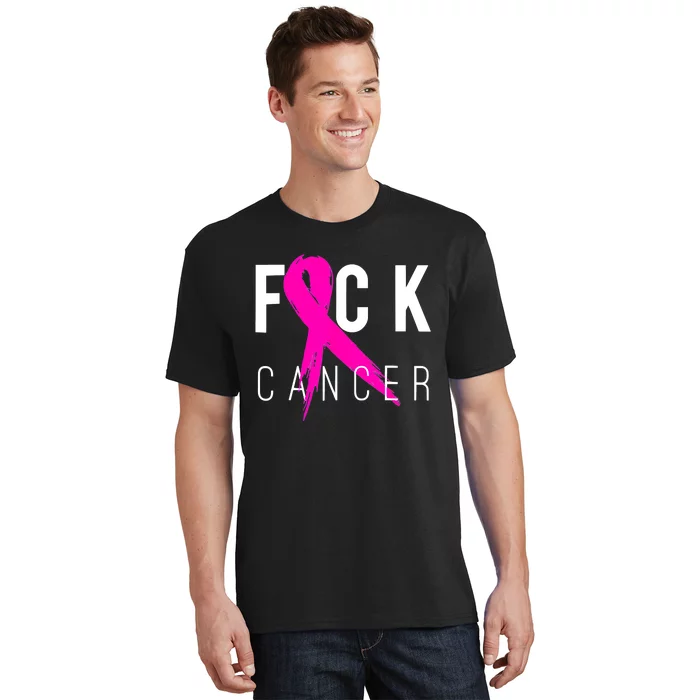 Retro Distressed Fuck Cancer Breast Cancer Awareness T-Shirt