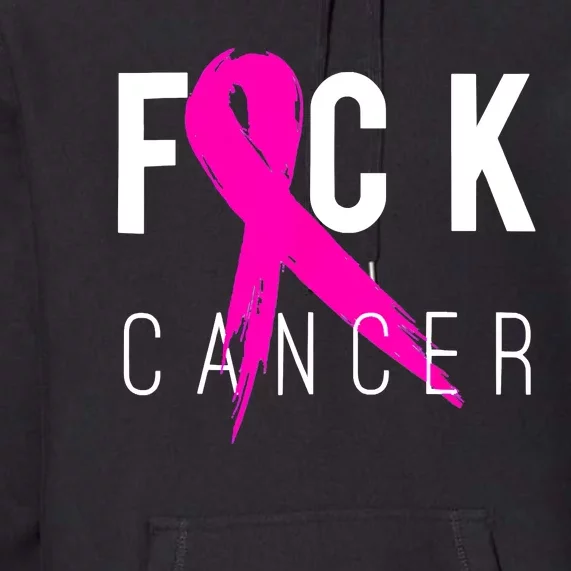 Retro Distressed Fuck Cancer Breast Cancer Awareness Premium Hoodie