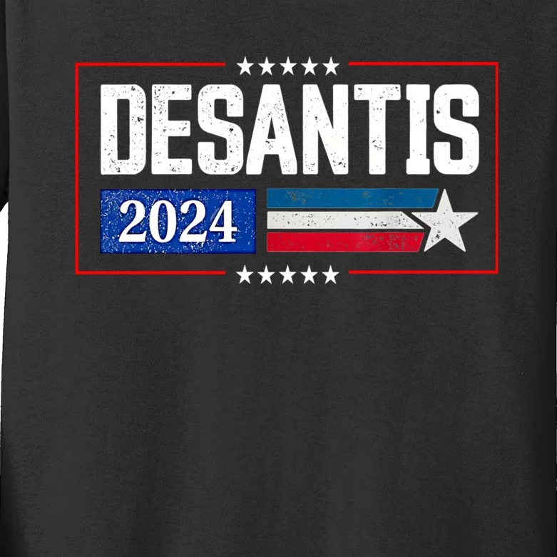 Ron DeSantis For President 2024 Election Proud Republican Kids Long Sleeve Shirt