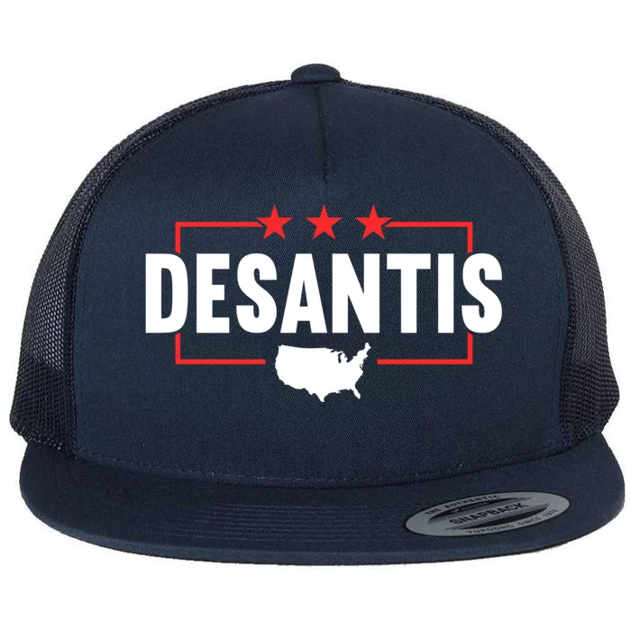 Ron DeSantis For President 2024 Election Proud Republican Flat Bill Trucker Hat