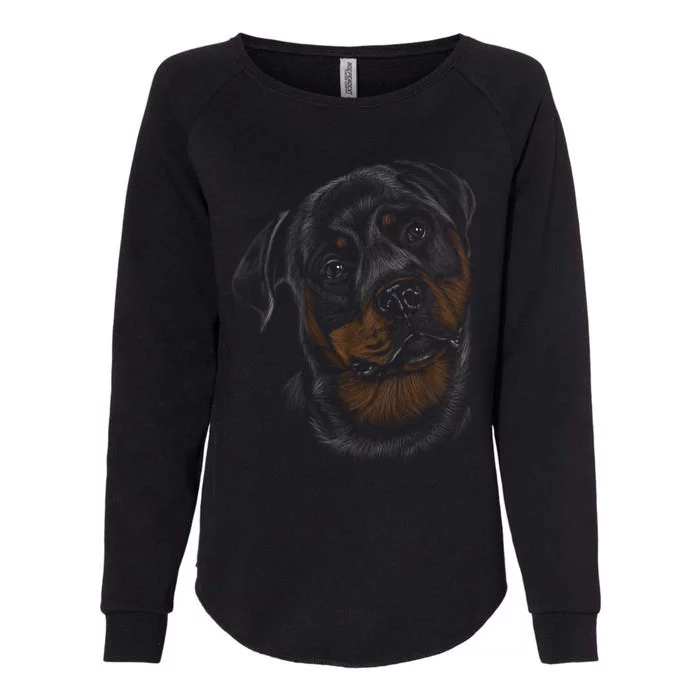 Rottweiler Dog Face Portrait Painting Dog Lover Rottweiler Meaningful Gift Womens California Wash Sweatshirt