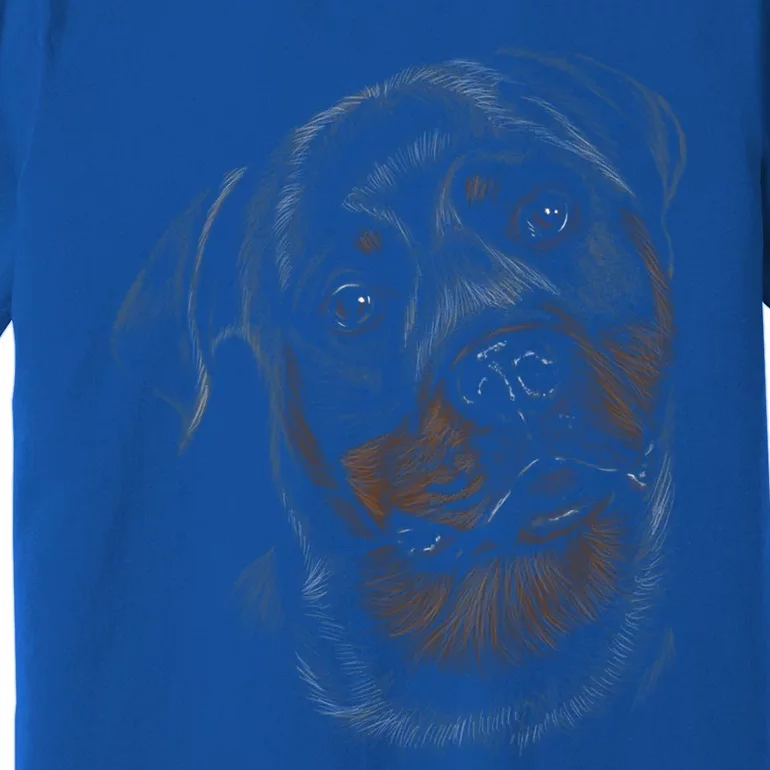 Rottweiler Dog Face Portrait Painting Dog Lover Rottweiler Meaningful Gift Premium T-Shirt