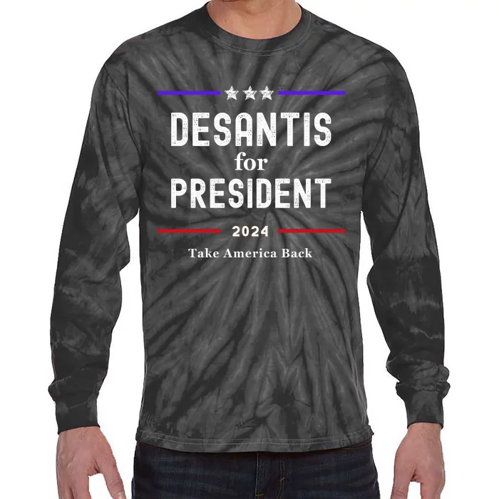 Ron Desantis For President 2024 Tie-Dye Long Sleeve Shirt