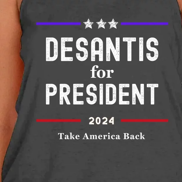 Ron Desantis For President 2024 Women's Knotted Racerback Tank