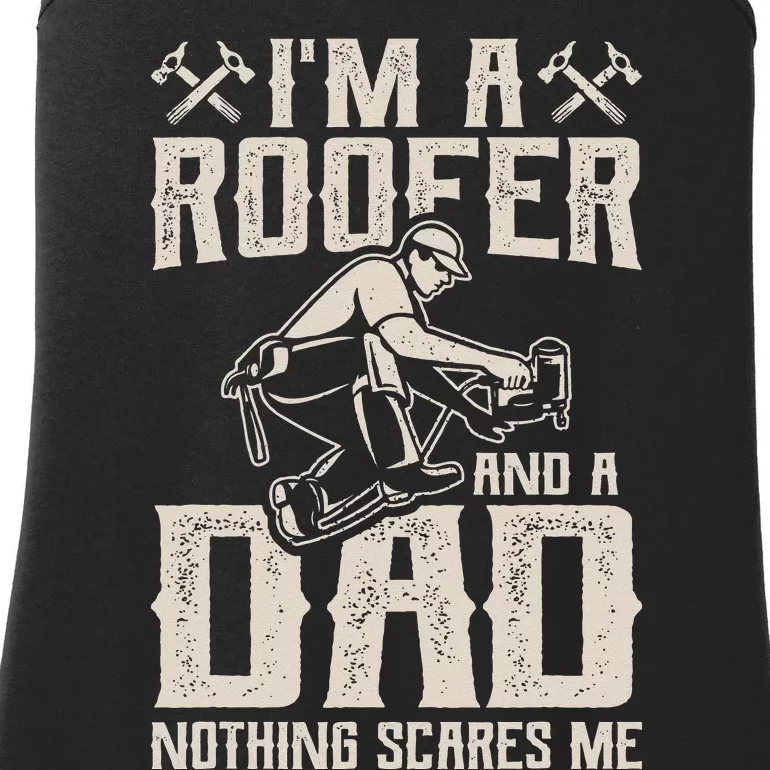 Roofer Dad Funny Roofing Novelty Ladies Essential Tank