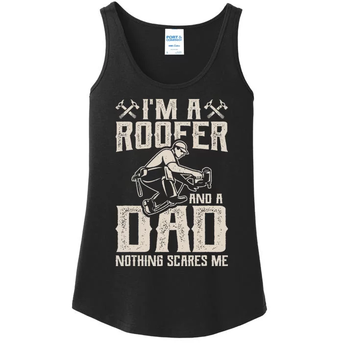 Roofer Dad Funny Roofing Novelty Ladies Essential Tank