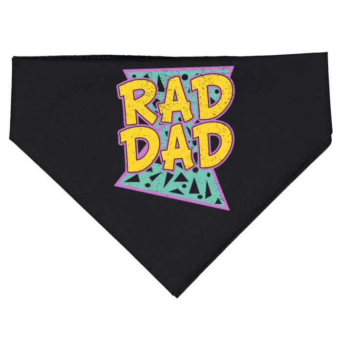 Rad Dad Fathers Day Gift For Daddy USA-Made Doggie Bandana