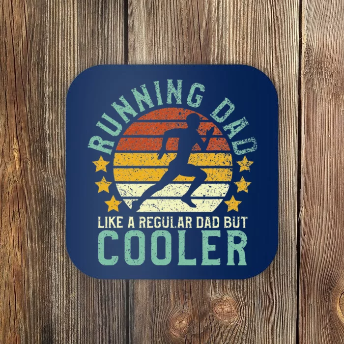 Running Dad Funny Marathon Runner Fathers Day Gift Coaster