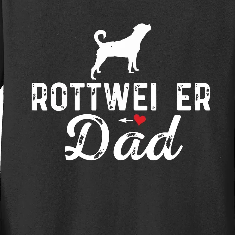 Rottweiler Dad Funny Dog Dad Best Pet Owner Rottweiler Daddy Kids Long Sleeve Shirt