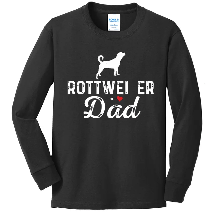 Rottweiler Dad Funny Dog Dad Best Pet Owner Rottweiler Daddy Kids Long Sleeve Shirt