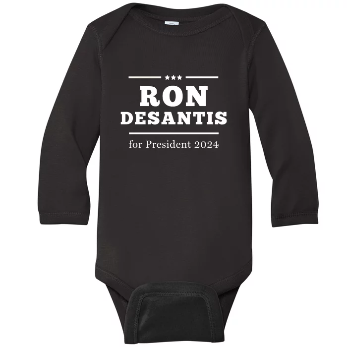 Ron Desantis For President 2024 Baby Long Sleeve Bodysuit