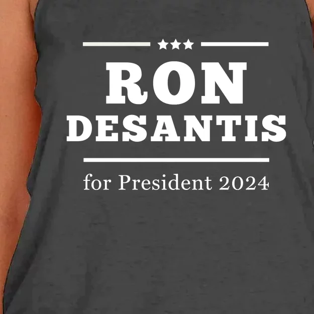 Ron Desantis For President 2024 Women's Knotted Racerback Tank