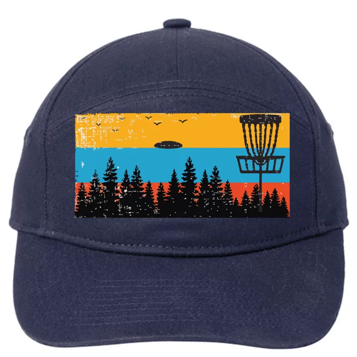 Retro Disc Golf Frolf Frisbee Vintage 70s 80s Style 7-Panel Snapback Hat