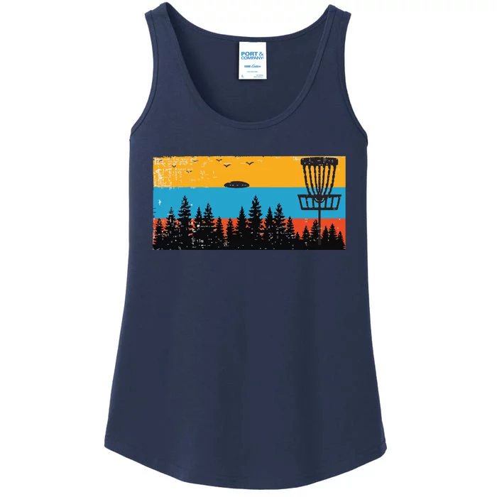 Retro Disc Golf Frolf Frisbee Vintage 70s 80s Style Ladies Essential Tank