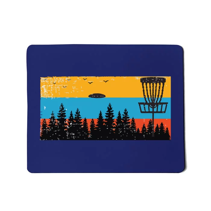 Retro Disc Golf Frolf Frisbee Vintage 70s 80s Style Mousepad