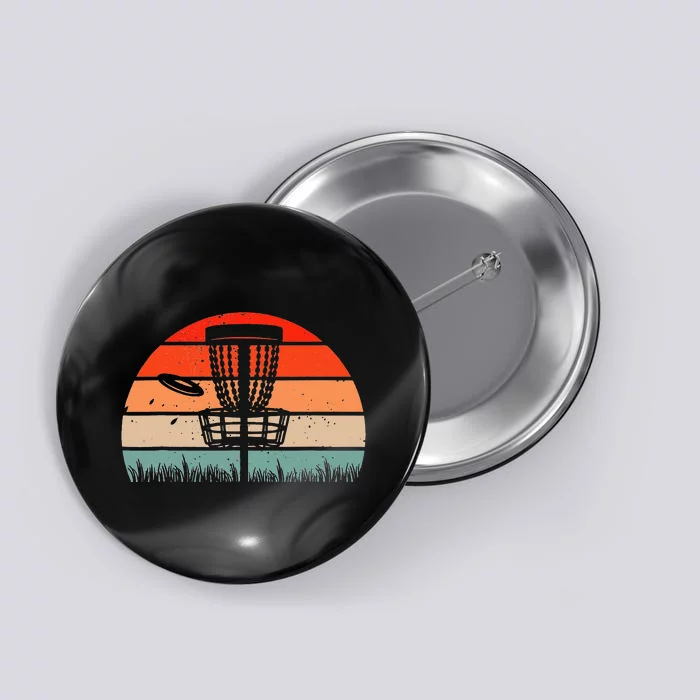 Retro Disc Golf Funny Frisbee Golf Vintage Disc Sport Button