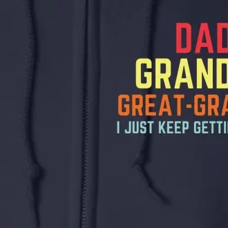 Retro Dad Grandpa Great Grandpa Full Zip Hoodie