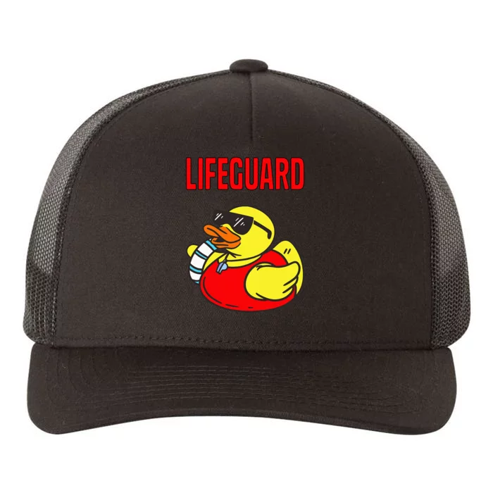 Rubber Duck Graphic Parody Lifeguard Yupoong Adult 5-Panel Trucker Hat